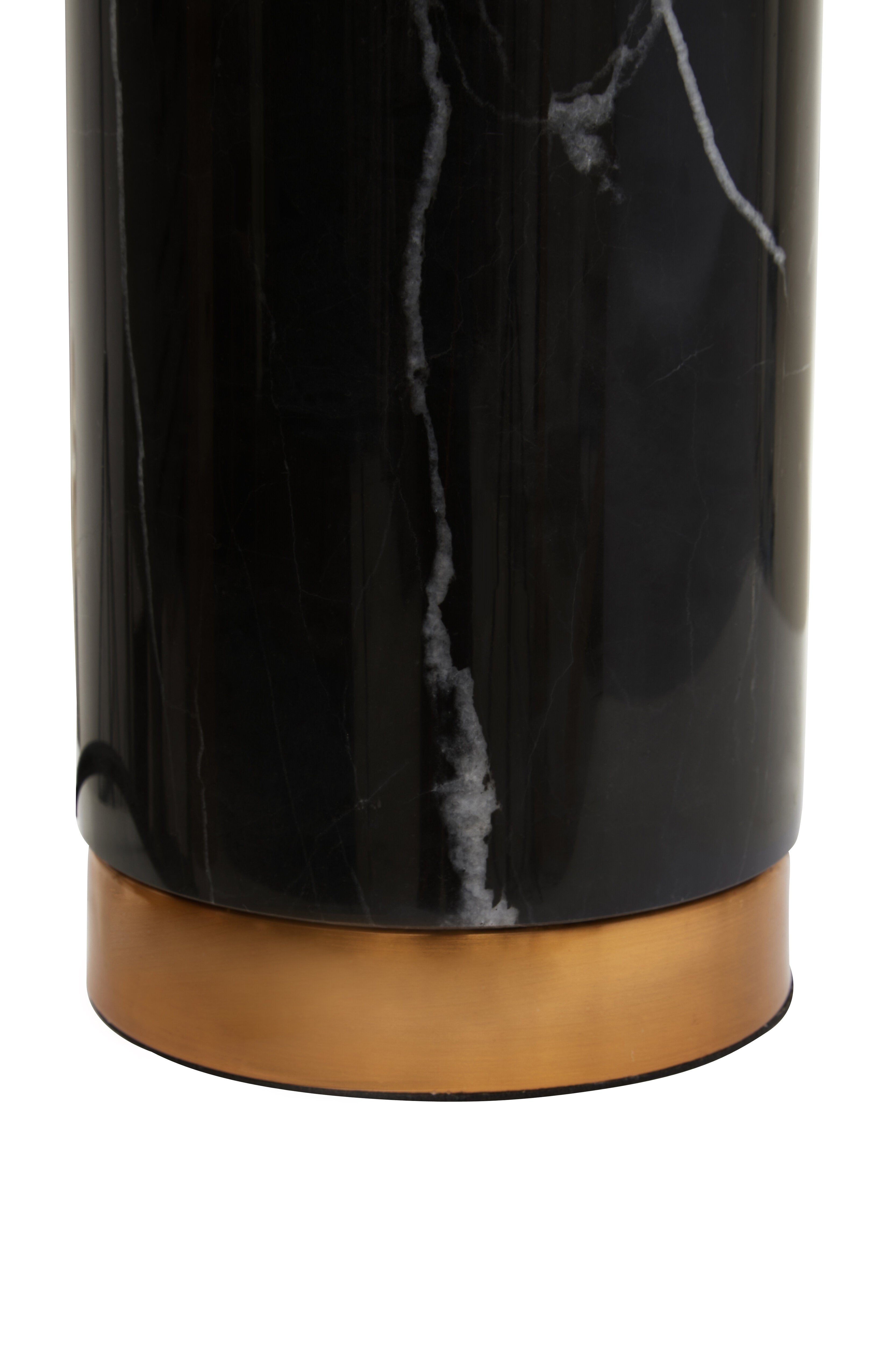 Borello Black Marble & White Glass Orb Table Lamp